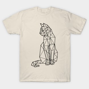 Cat polygone black T-Shirt